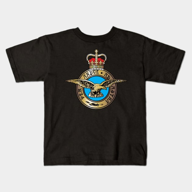 Royal Air Force "Per Ardua Ad Astra" Insignia Kids T-Shirt by Mandra